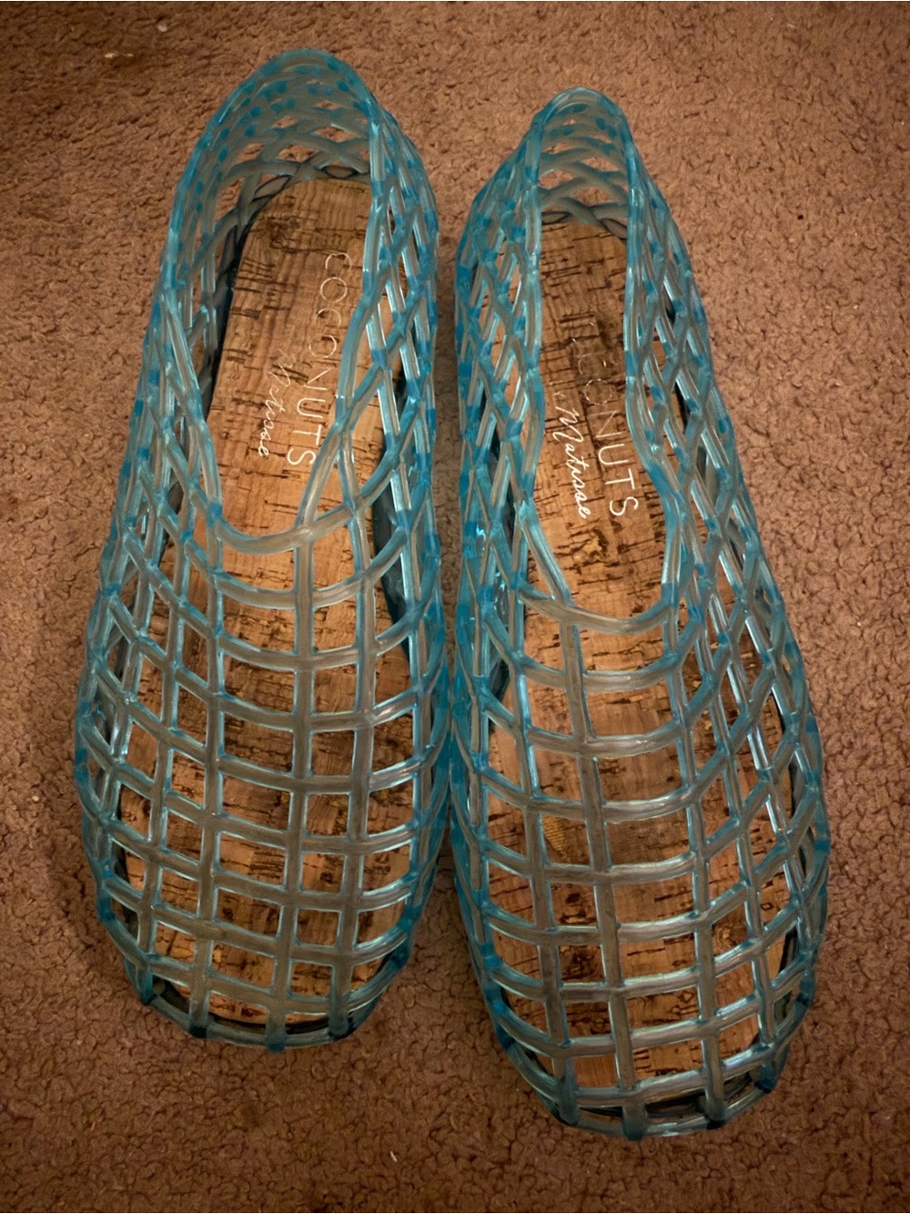 Coconuts by Matisse Turquoise Jelly Grid Slip-On Flats